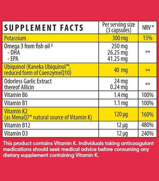 Herboxa Cardio supplement facts label